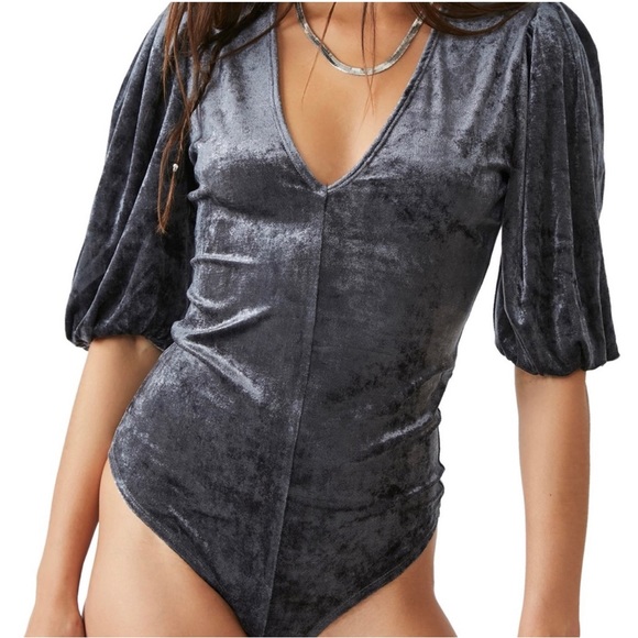Free People Tops - NWT - FREE PEOPLE - DON'T YOU WISH VELVET BODYSUIT